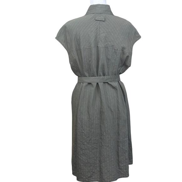 Saintann for Tuckernuck Telma cap sleeve dress, green, quiet money, classic - Picture 6 of 9